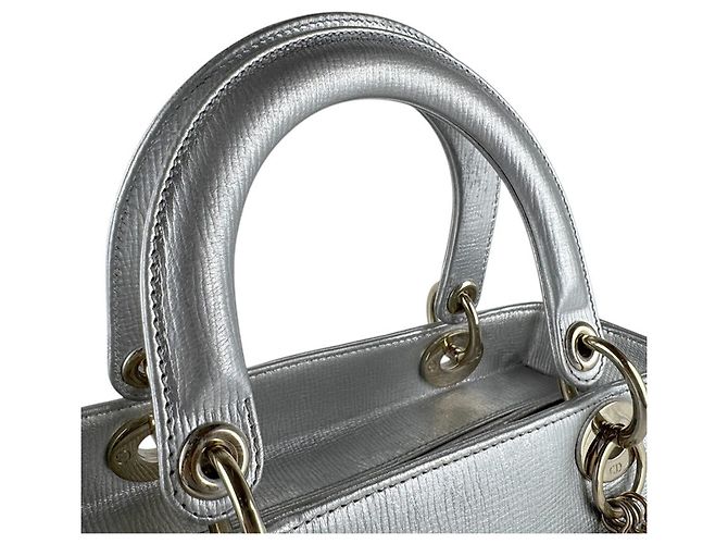 Borsa a mano/spalla Christian Dior Lady Argento Multicolore - vista 10