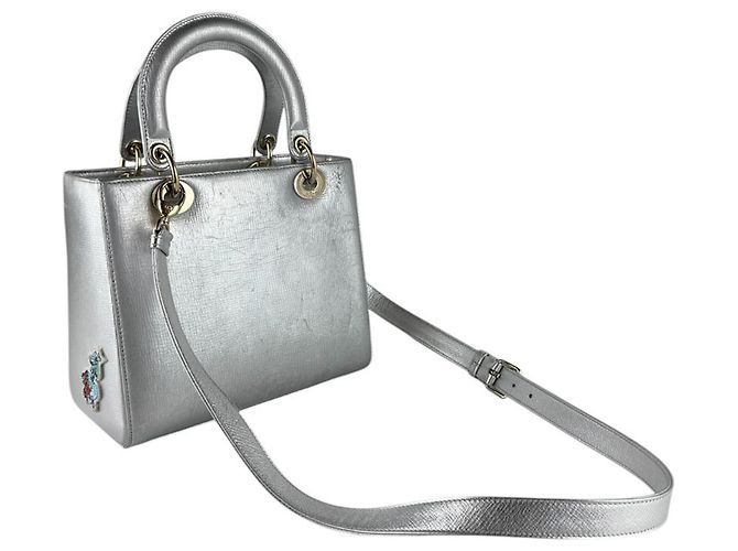 Borsa a mano/spalla Christian Dior Lady Argento Multicolore - vista 11