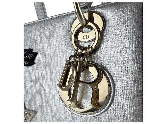 Borsa a mano/spalla Christian Dior Lady Argento Multicolore - vista 12