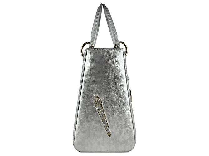 Borsa a mano/spalla Christian Dior Lady Argento Multicolore - vista 2