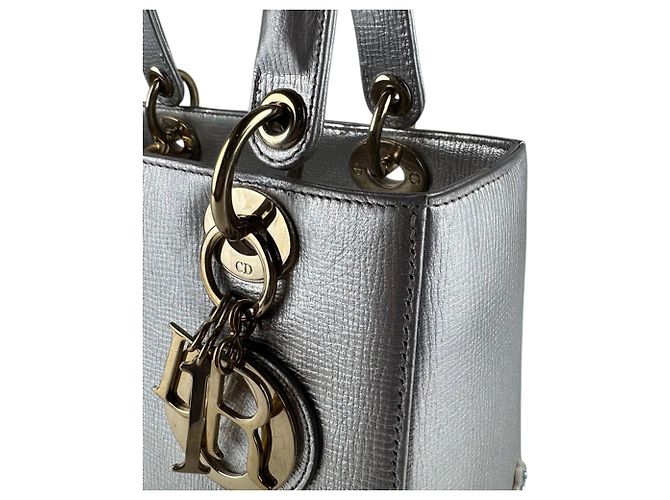 Borsa a mano/spalla Christian Dior Lady Argento Multicolore - vista 7