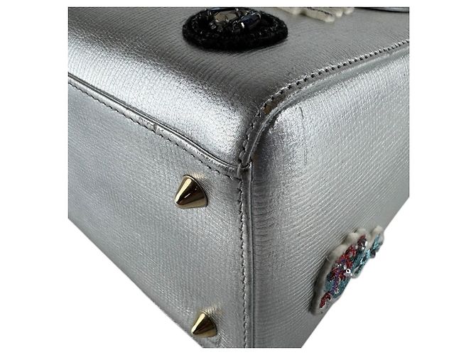 Borsa a mano/spalla Christian Dior Lady Argento Multicolore - vista 9