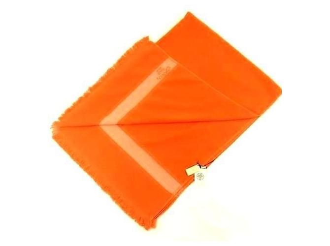 Serviette de plage en coton orange Hermès - vue 2