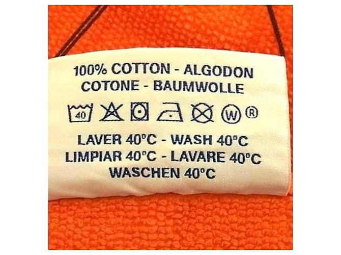 Serviette de plage en coton orange Hermès - vue 4