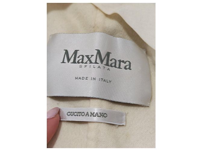 Abrigo de mezcla de lana de doble botonadura con estampado de estrellas Max Mara Sfilata Negro Blanco - vista 4