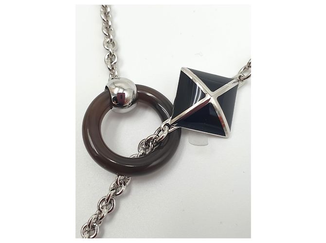 Hermès Collana da uomo Medor XO, Metallo e Corno, Nero Argento - vista 2