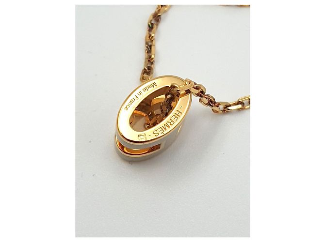 Hermès Collana Mini Pop H, Marrone Grace, Finiture in Oro Beige D'oro Marrone chiaro - vista 3