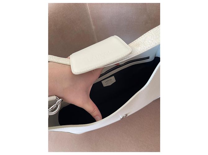 Borsa a mano Lancel in pelle bianca Bianco - vista 4