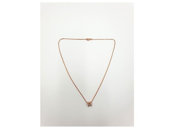 Hermès Collar Mini Pop H, Marrón Grace, herrajes en Oro Rosa Beige Dorado Marrón claro - vista 2