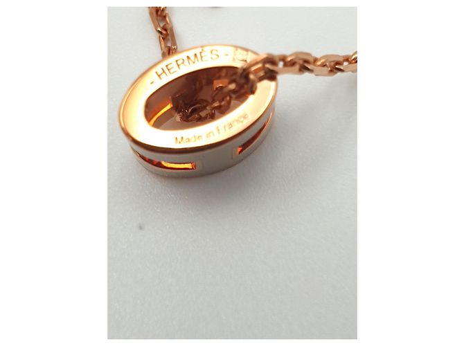 Hermès Collar Mini Pop H, Marrón Grace, herrajes en Oro Rosa Beige Dorado Marrón claro - vista 3