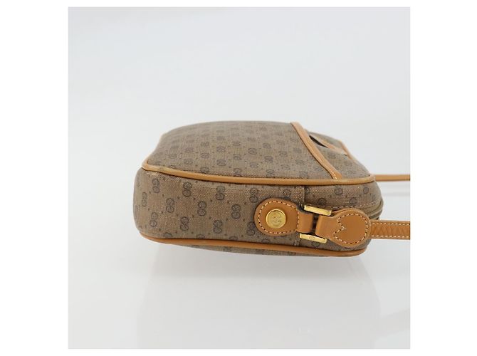 Gucci Borsa a Spalla Micro GG Supreme PVC Beige Oro 007 113 1943 Auth 175727 D'oro - vista 3