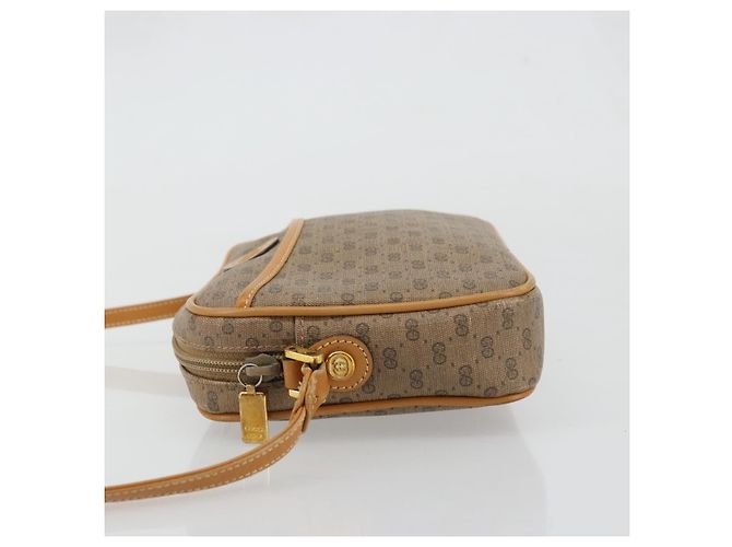 Gucci Borsa a Spalla Micro GG Supreme PVC Beige Oro 007 113 1943 Auth 175727 D'oro - vista 4