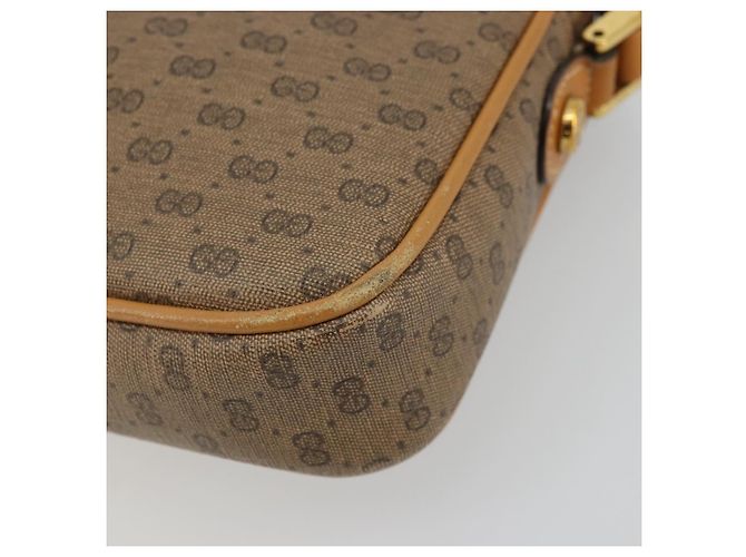 Gucci Borsa a Spalla Micro GG Supreme PVC Beige Oro 007 113 1943 Auth 175727 D'oro - vista 9