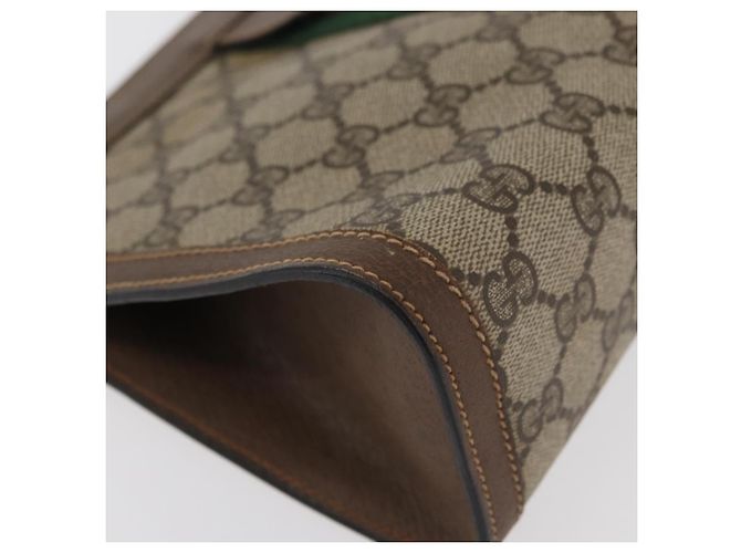 GUCCI GG Supreme Web Sherry Line Clutch Bag PVC Beige 89 01 002 Auth ti3823 - vista 7