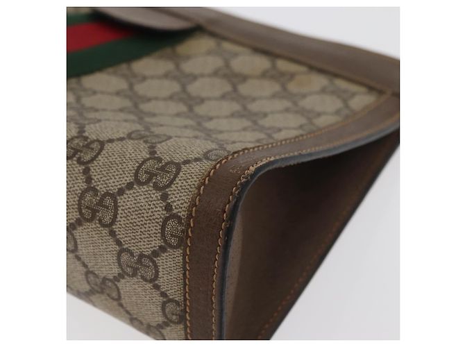 GUCCI GG Supreme Web Sherry Line Clutch Bag PVC Beige 89 01 002 Auth ti3823 - vista 8