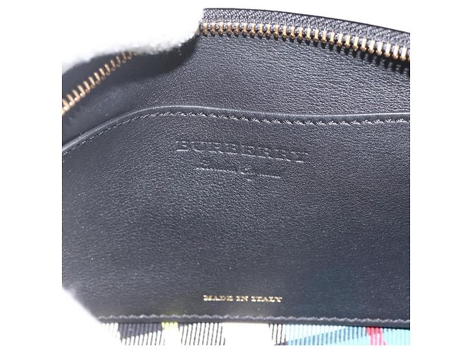 Borsa clutch in tela Nova Check di BURBERRY Verde Oro Auth YKZ1531A - vista 10