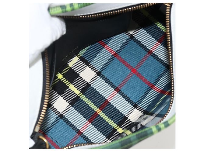 Borsa clutch in tela Nova Check di BURBERRY Verde Oro Auth YKZ1531A - vista 11