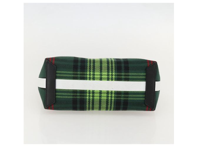 Borsa clutch in tela Nova Check di BURBERRY Verde Oro Auth YKZ1531A - vista 6