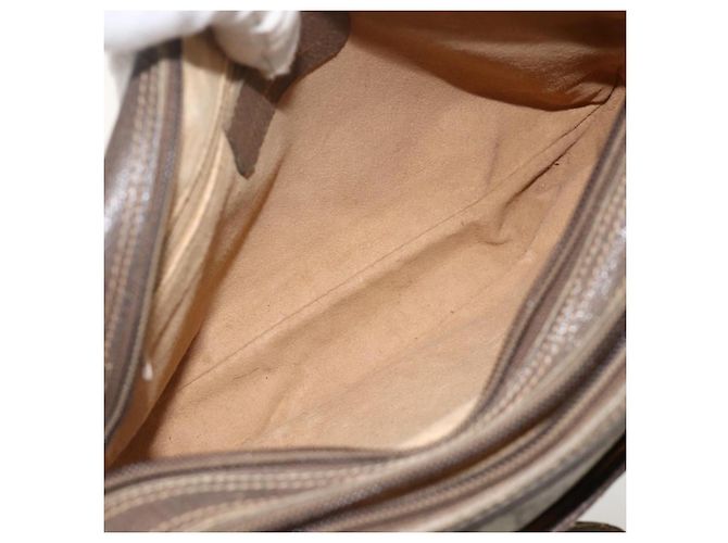 Bolsa de Ombro Gucci GG Supreme Web Sherry Line PVC Bege 66 02 049 Auth 175721 - vista 10