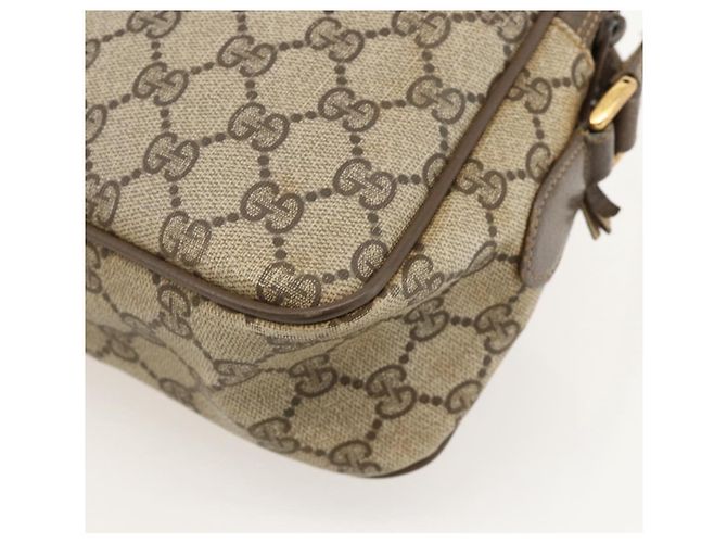 Bolsa de Ombro Gucci GG Supreme Web Sherry Line PVC Bege 66 02 049 Auth 175721 - vista 17