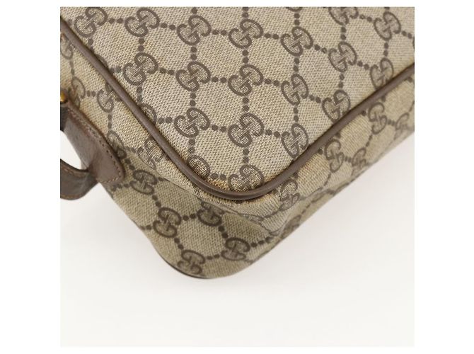 Bolsa de Ombro Gucci GG Supreme Web Sherry Line PVC Bege 66 02 049 Auth 175721 - vista 18