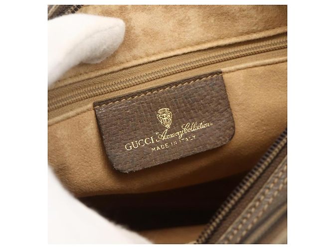 Bolsa de Ombro Gucci GG Supreme Web Sherry Line PVC Bege 66 02 049 Auth 175721 - vista 19