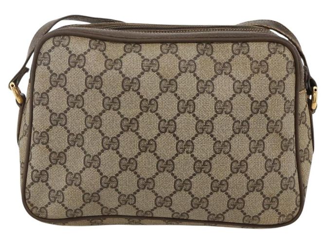 Bolsa de Ombro Gucci GG Supreme Web Sherry Line PVC Bege 66 02 049 Auth 175721 - vista 2