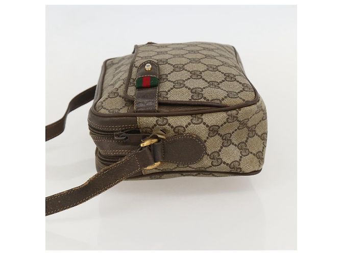 Bolsa de Ombro Gucci GG Supreme Web Sherry Line PVC Bege 66 02 049 Auth 175721 - vista 3