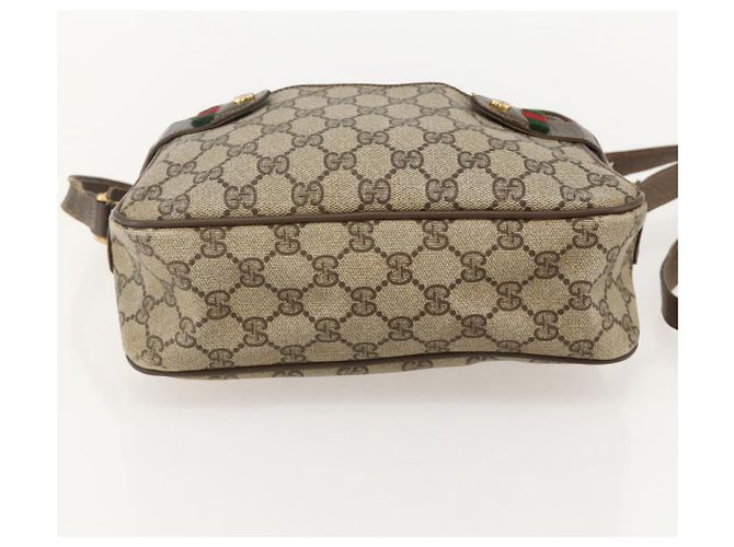 Bolsa de Ombro Gucci GG Supreme Web Sherry Line PVC Bege 66 02 049 Auth 175721 - vista 5