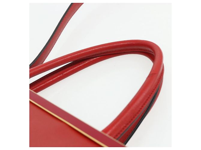 FENDI 2 JOURS Mittelhandtasche aus Leder 2-in-1 Rot Gold Auth 176097A - Ansicht 14