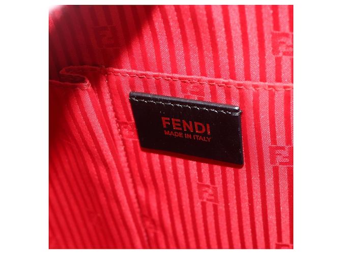 FENDI 2 JOURS Mittelhandtasche aus Leder 2-in-1 Rot Gold Auth 176097A - Ansicht 21