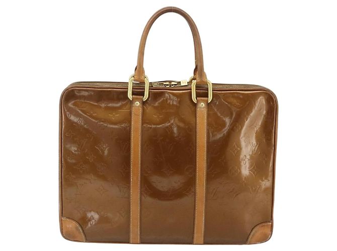 LOUIS VUITTON Borsa a Mano Monogram Vernis Van Damme Bronzo M91125 LV Auth ti3865 - vista 13
