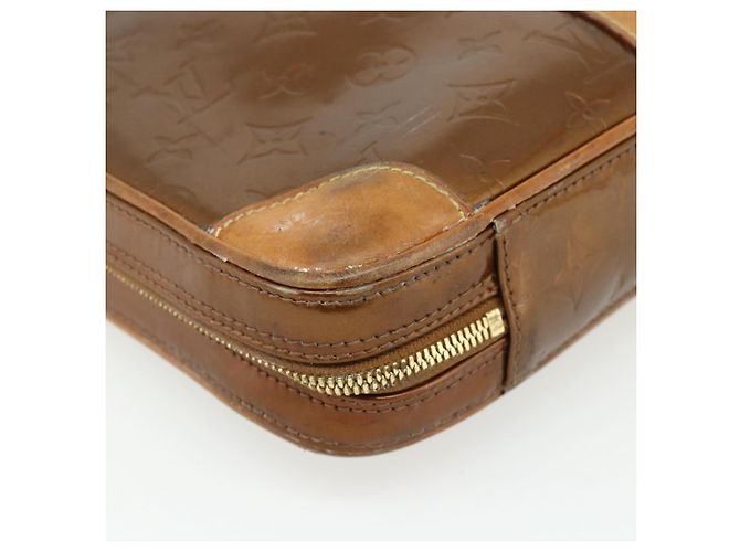 LOUIS VUITTON Borsa a Mano Monogram Vernis Van Damme Bronzo M91125 LV Auth ti3865 - vista 15