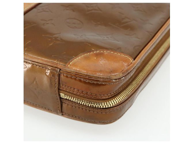 LOUIS VUITTON Borsa a Mano Monogram Vernis Van Damme Bronzo M91125 LV Auth ti3865 - vista 16