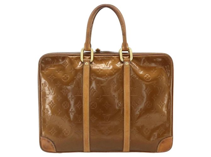 LOUIS VUITTON Borsa a Mano Monogram Vernis Van Damme Bronzo M91125 LV Auth ti3865 - vista 2