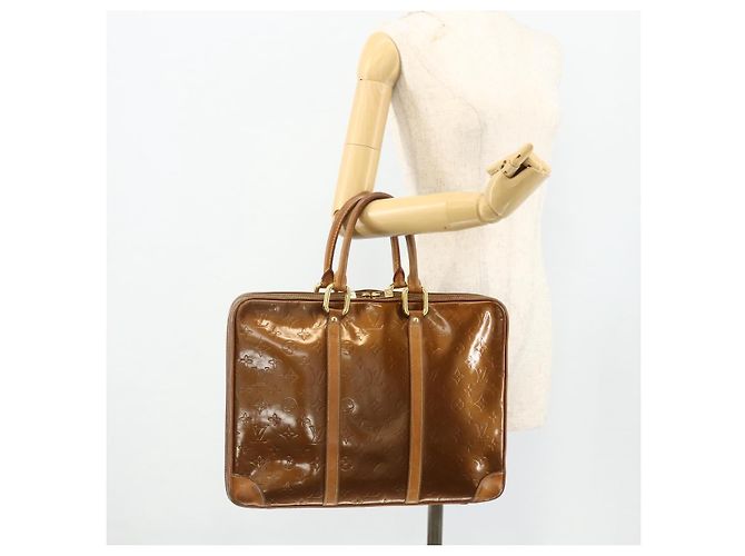LOUIS VUITTON Borsa a Mano Monogram Vernis Van Damme Bronzo M91125 LV Auth ti3865 - vista 23