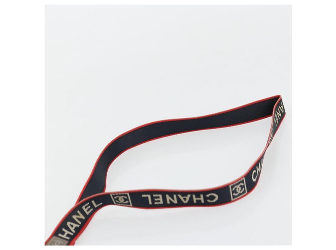 CHANEL Cinturino in Tela Rosso Blu Navy CC Auth ka3899A - vista 12
