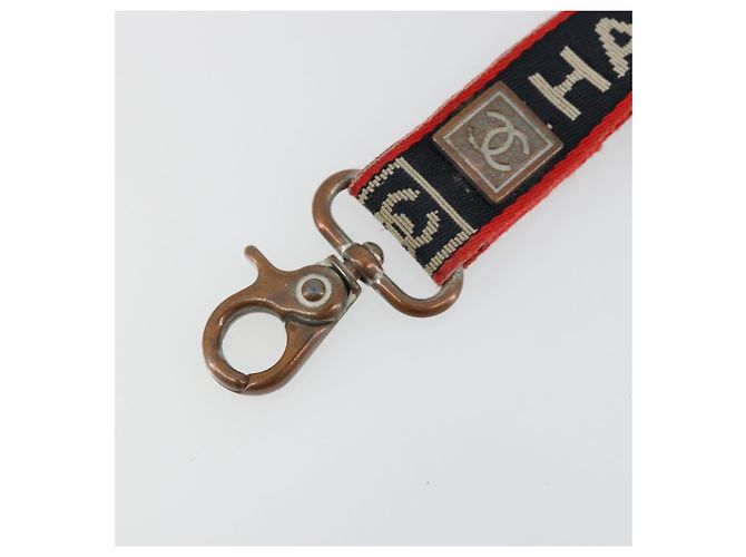 CHANEL Cinturino in Tela Rosso Blu Navy CC Auth ka3899A - vista 8