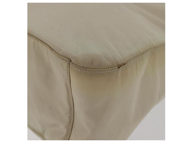 PRADA Borsa a mano in nylon avorio argento autentica 175398 Crudo - vista 14