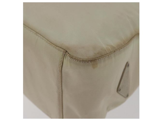 PRADA Borsa a mano in nylon avorio argento autentica 175398 Crudo - vista 16