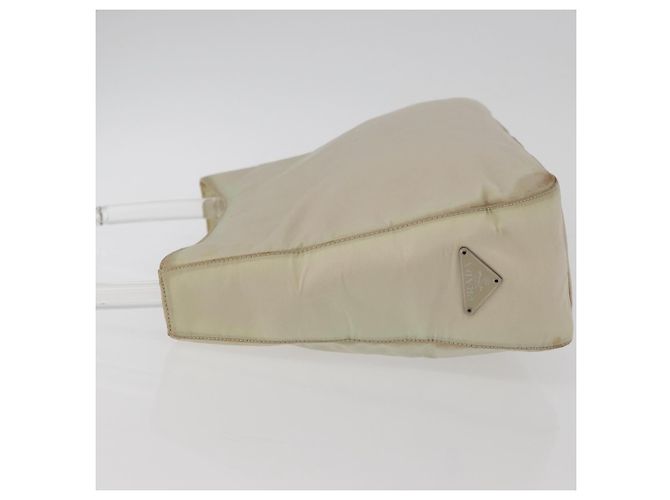 PRADA Borsa a mano in nylon avorio argento autentica 175398 Crudo - vista 4