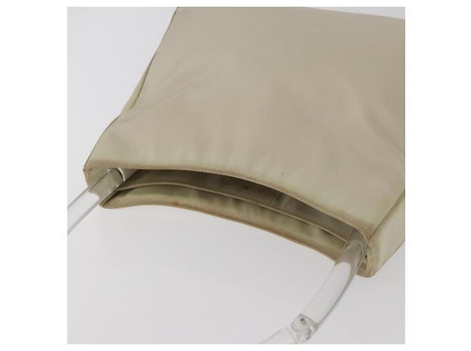 PRADA Borsa a mano in nylon avorio argento autentica 175398 Crudo - vista 6