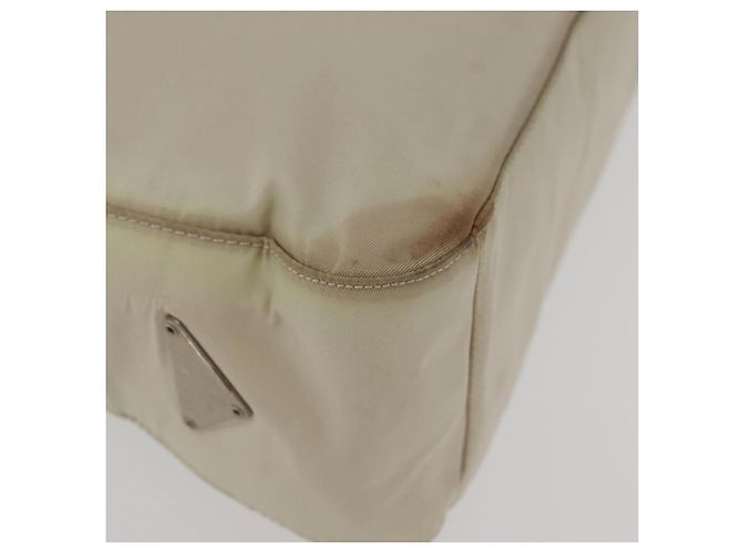 PRADA Borsa a mano in nylon avorio argento autentica 175398 Crudo - vista 9