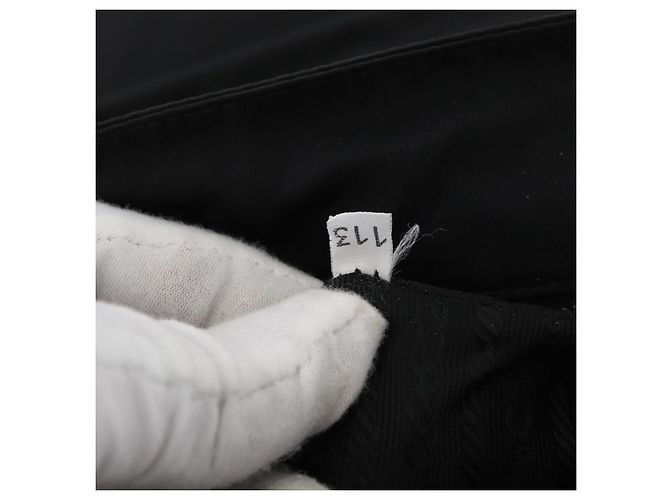 Borsa da lavoro PRADA in nylon nero argento Auth ti3827 - vista 12
