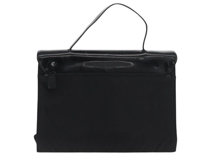 Borsa da lavoro PRADA in nylon nero argento Auth ti3827 - vista 2