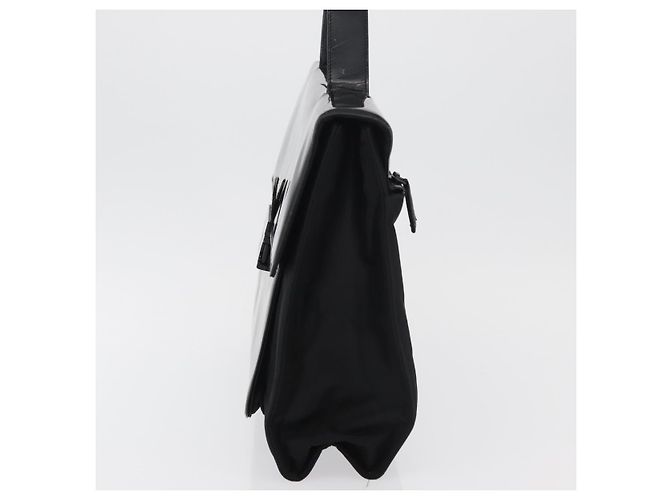 Borsa da lavoro PRADA in nylon nero argento Auth ti3827 - vista 3