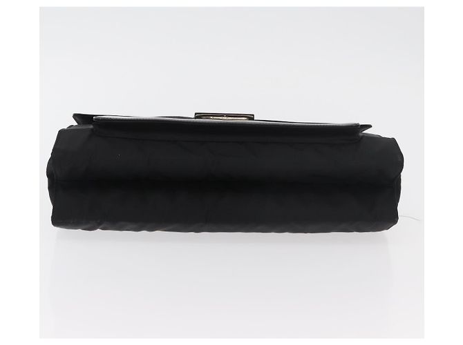 Borsa da lavoro PRADA in nylon nero argento Auth ti3827 - vista 5