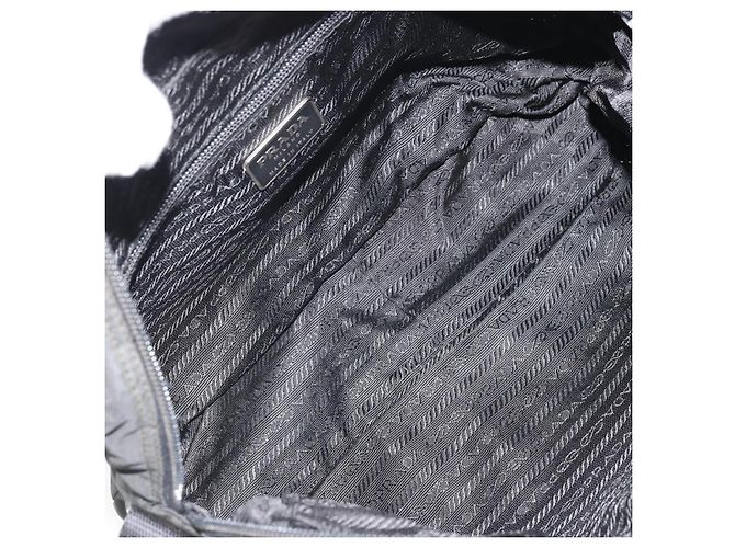 PRADA Schultertasche aus schwarzem Nylon mit Silber authentisch ka4043 - Ansicht 10