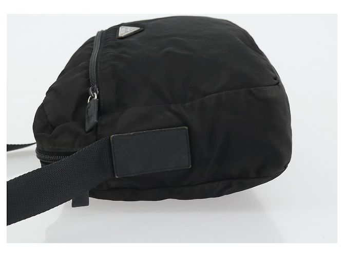 PRADA Schultertasche aus schwarzem Nylon mit Silber authentisch ka4043 - Ansicht 4