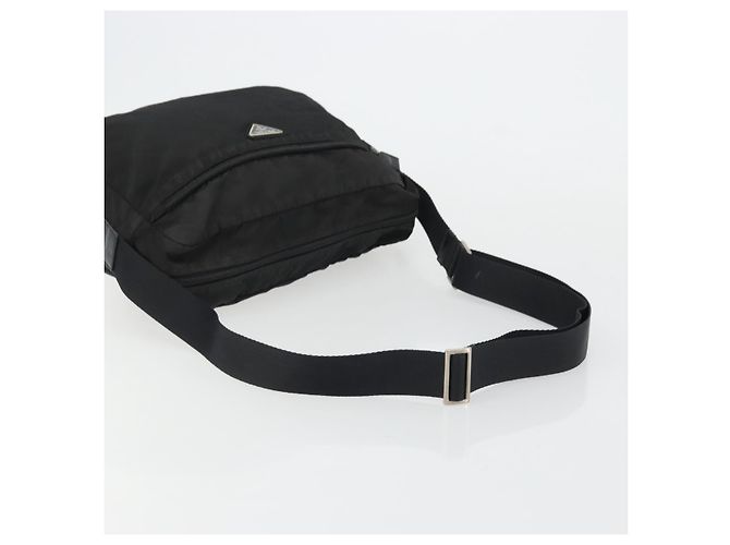 PRADA Schultertasche aus schwarzem Nylon mit Silber authentisch ka4043 - Ansicht 7